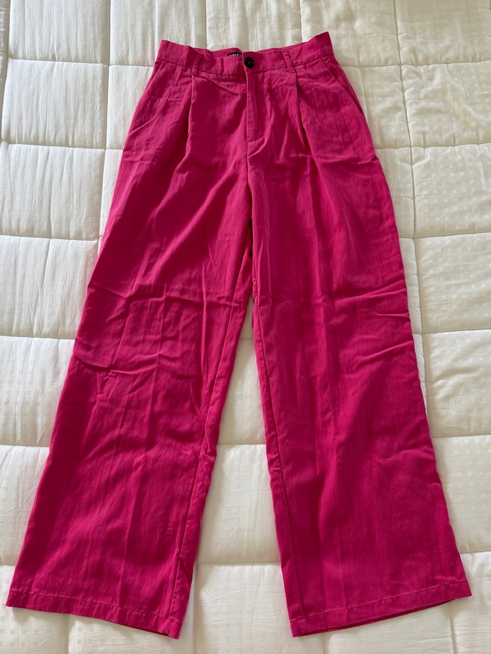 Zara Hot Pink Wide-Leg Trousers